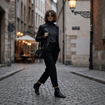 Alternative view of Botín Exs Vaquero Tachas Cuero Negro