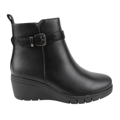 Botín New Walk Correa Reptil Negro