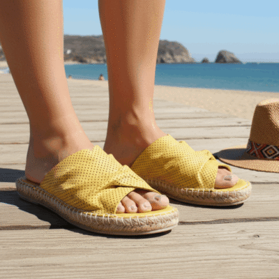 Alternative view of Sandalia Exs Troquelada Cuero Amarilla