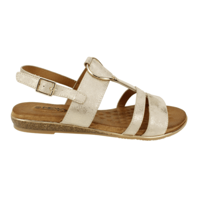 Sandalia New Walk Plana Dorada