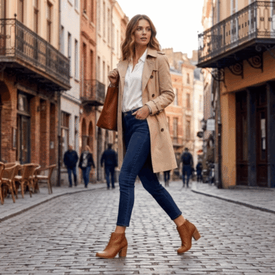 Alternative view of Botín Exs Semi Troquelado Cuero Camel