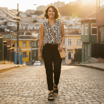 Alternative view of Sandalia New Walk Texturas Velcro Negra