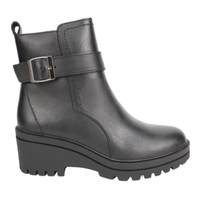 Botín Palm Broche Cuero Negro