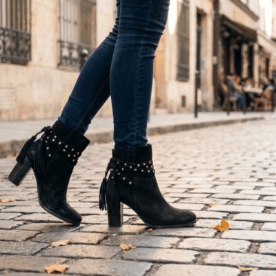 Alternative view of Botín Exs Tachas Cuero Café