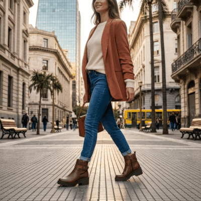 Alternative view of Botín Palm Broche Cuero Café