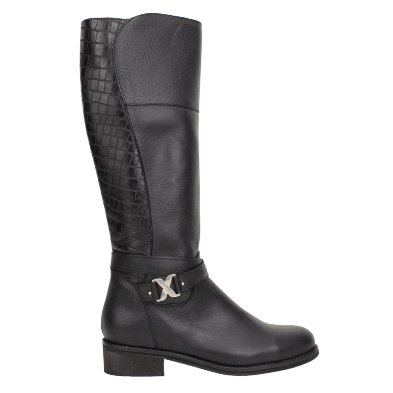 Bota Exs Cuero Larga Negra 1 Bota Exs Cuero Larga Negra