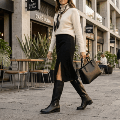 Alternative view of Bota Exs Cuero Larga Negra