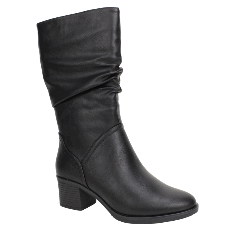 Bota New Walk Pliegues Negro 3 Bota New Walk Pliegues Negro - Imagen 3