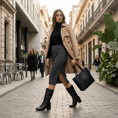 Alternative view of Bota New Walk Pliegues Negro