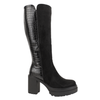 Bota New Walk Plataforma Reptil Negra