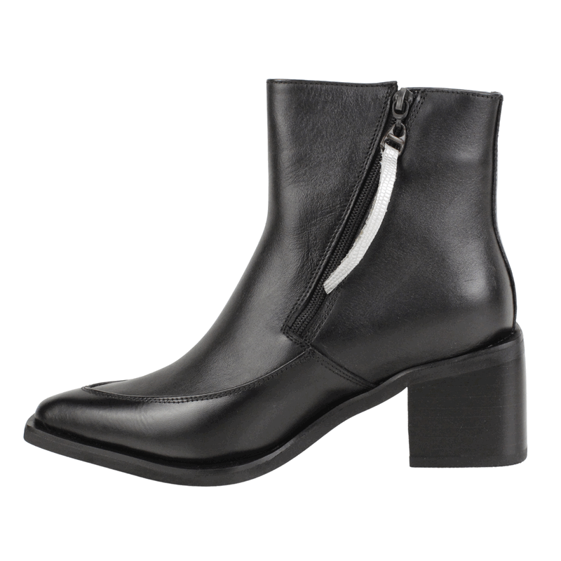 Botín Romano Cuero Liso Negro 4 Botín Romano Cuero Liso Negro - Imagen 4