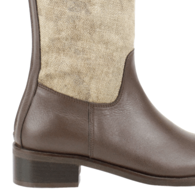 Bota Exs Equitación Cuero Textil Café - Botas en ETN