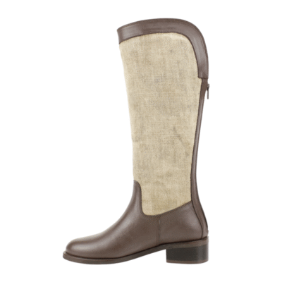 Bota Exs Equitación Cuero Textil Café - Botas en ETN