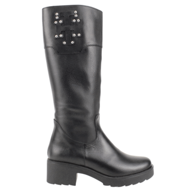 Bota Exs Plataforma Cuero Negro - Botas en ETN