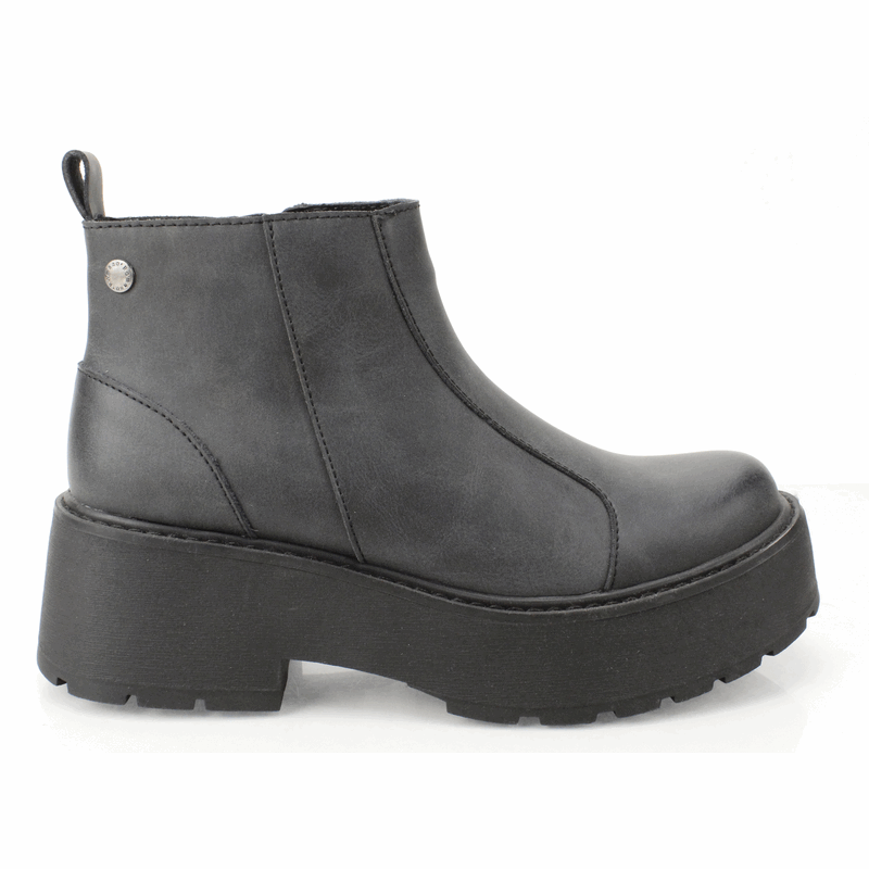 Botín Romano Cuero Listo Negro Mate 1 Botín Romano Cuero Listo Negro Mate - Botines mujer en Elige Tu Número