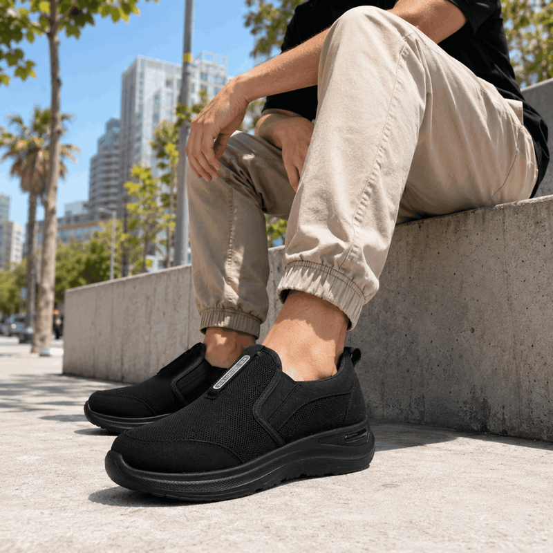 Zapatilla New Walk Mesh Confort Slip On Negra 2 Zapatilla New Walk Mesh Confort Slip On Negra - Zapatillas hombre en ETN