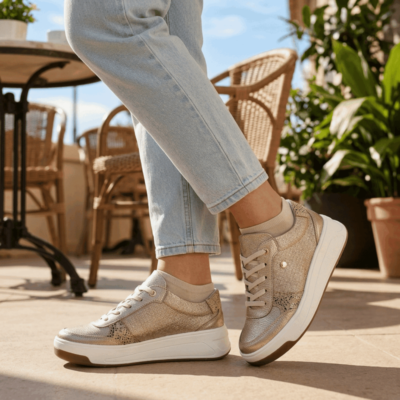 Zapatilla Exs Urbana Cuero Dorada - Zapatillas mujer en ETN
