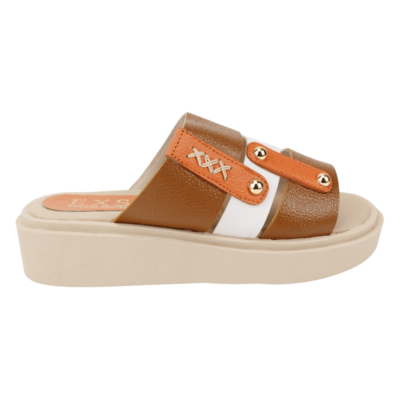 Sandalia Exs Slip On Cuero Café - Sandalias mujer en ETN