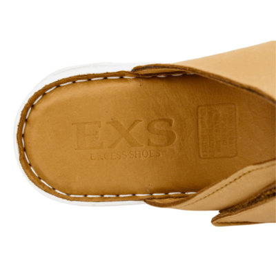 Sandalia Exs Velcro Confort Cuero Camel - Sandalias mujer en ETN