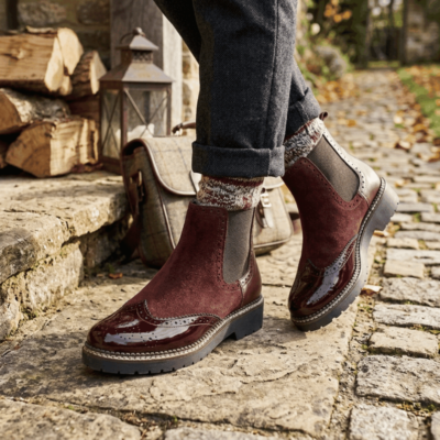 Alternative view of Botín Exs Slip On Cuero Burdeo