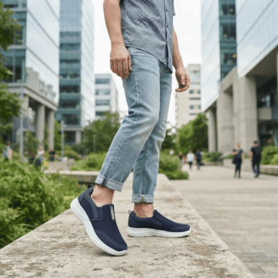 Zapatilla New Walk Mesh Confort Slip On Azul - Zapatillas hombre en ETN
